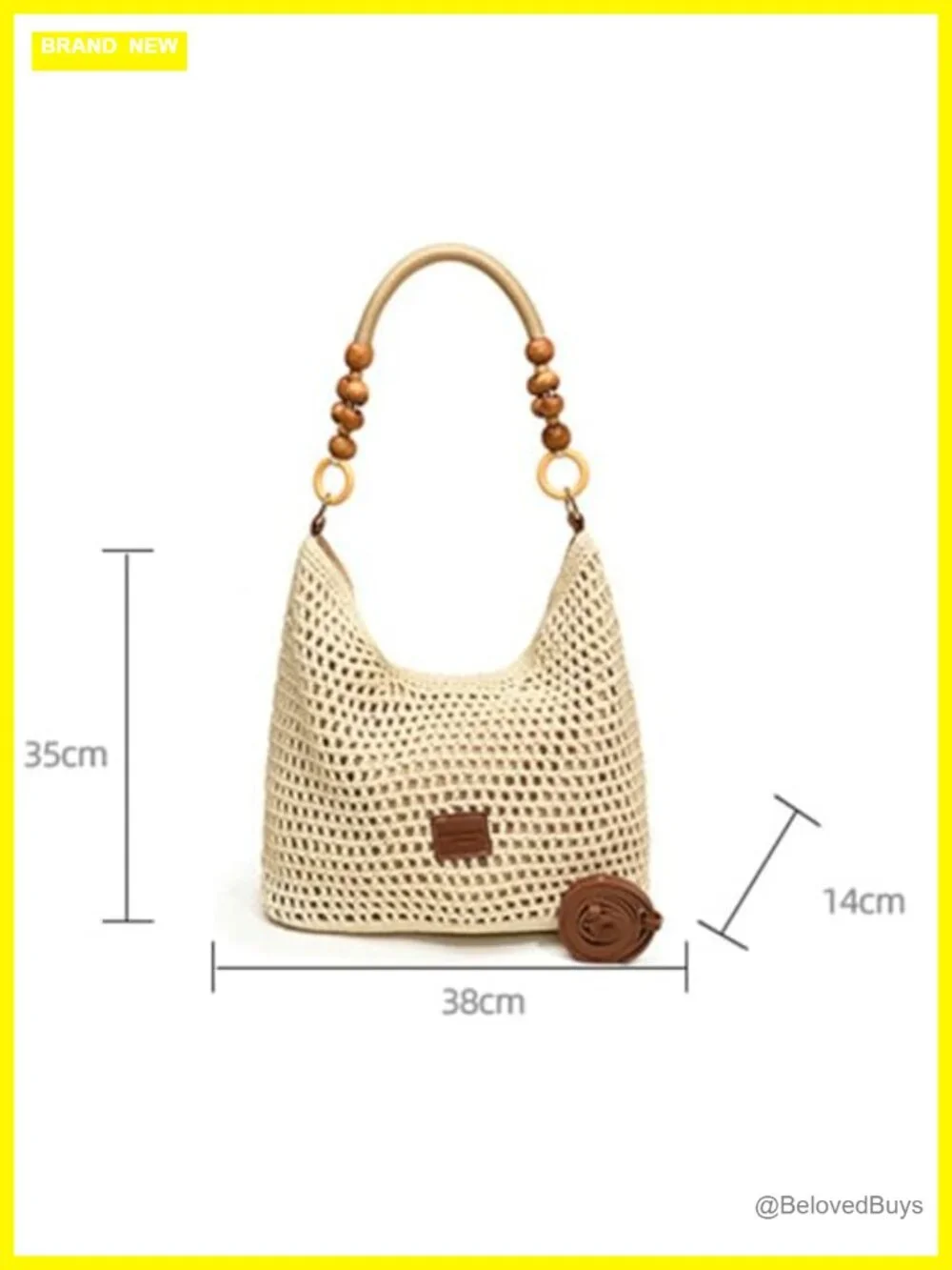 Crochet Woven Cotton Mesh Hobo Handbag Beach Bag Shoulder Purse